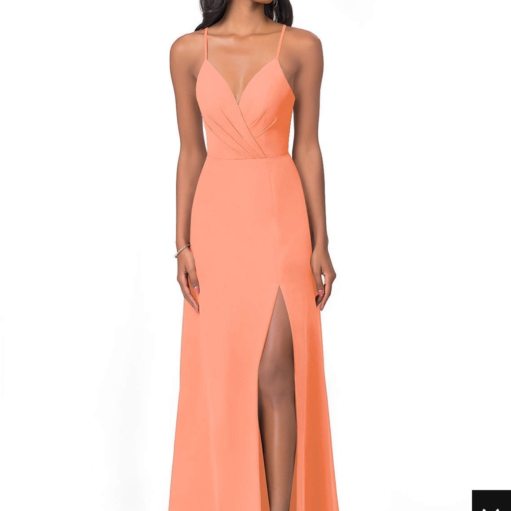 Azazie Everleigh Bridesmaid Dress - color Sunset (coral like color) - size A2